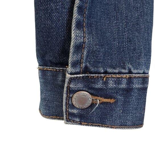 Cheap Monday Denim Button Front Trucker Jacket Size Medium - Picture 5 of 6